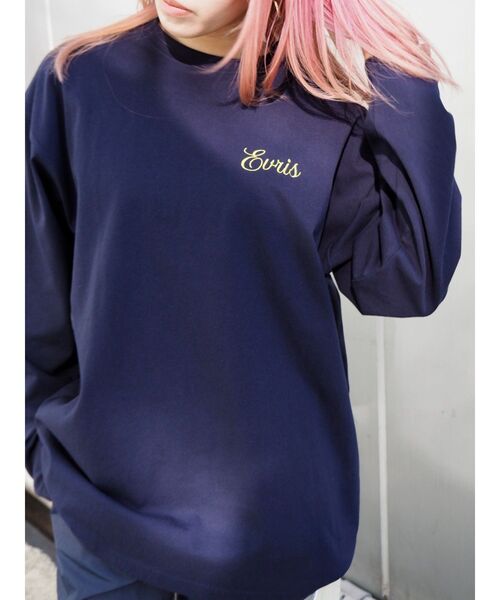 EVRIS（エヴリス）の「EVRIS CLUBロンT（Tシャツ/カットソー・レディース・ホワイト/ブラック/ネイビー・FREE）」の3枚目の写真