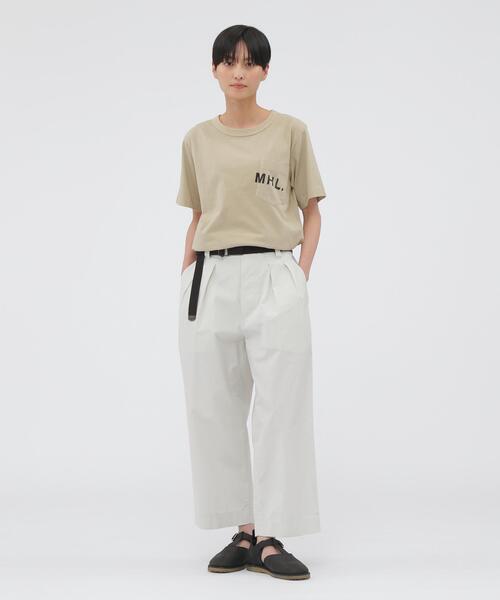 MHL.(エムエイチエル)の「PRINTED COTTON JERSEY(Tシャツ/カットソー・メンズ・ブラック/ベージュ/ホワイト・X-LARGE/SMALL/MEDIUM/LARGE)」の15枚目の写真