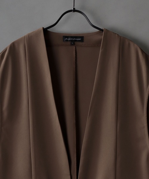 SITRY（シトリー）の「Twill Fabric Drape No Collar Gilet/別注 オーバーサイズ ドレープ ノーカラー ジレ ベスト レディース メンズ（ベスト・メンズ・チャコール/ブラック・M/L）」の4枚目の写真