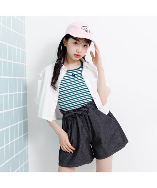 algy（アルジー）の「マルチボーダータンタケリブキャミ（キャミソール・キッズ・イエロー/グリーン/サックスブルー/オフホワイト・XX-SMALL/X-SMALL/MEDIUM/SMALL）」の6枚目の写真