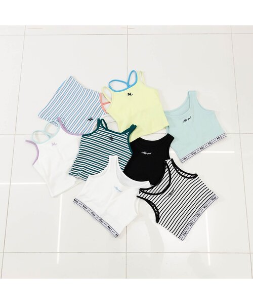 algy（アルジー）の「マルチボーダータンタケリブキャミ（キャミソール・キッズ・イエロー/グリーン/サックスブルー/オフホワイト・XX-SMALL/X-SMALL/MEDIUM/SMALL）」の13枚目の写真