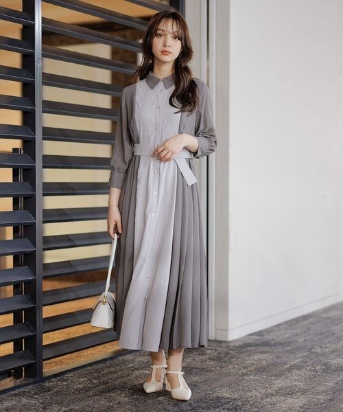 七分袖プリーツワンピース vivianne ☆ A.P.C. 七分袖プリーツワンピース vivianne ☆ A.P.C. (A.P.C.