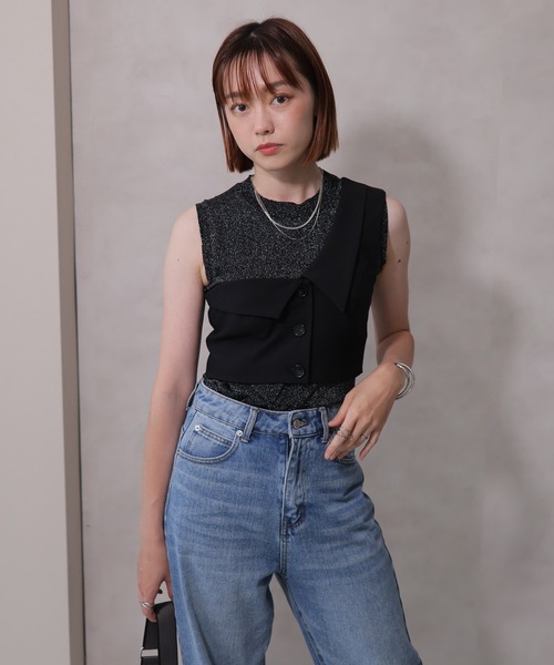 LADYMADE（レディメイド）の「ラメモックネックニット（ニット/セーター・レディース・ベージュ/ライトグレー/ブラック・FREE）」の9枚目の写真