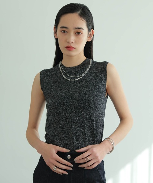 LADYMADE（レディメイド）の「ラメモックネックニット（ニット/セーター・レディース・ベージュ/ライトグレー/ブラック・FREE）」の8枚目の写真