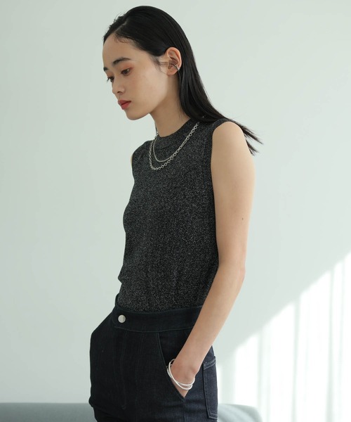 LADYMADE（レディメイド）の「ラメモックネックニット（ニット/セーター・レディース・ベージュ/ライトグレー/ブラック・FREE）」の12枚目の写真