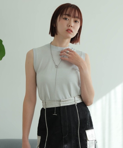 LADYMADE（レディメイド）の「ラメモックネックニット（ニット/セーター・レディース・ベージュ/ライトグレー/ブラック・FREE）」の15枚目の写真