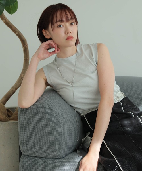 LADYMADE（レディメイド）の「ラメモックネックニット（ニット/セーター・レディース・ベージュ/ライトグレー/ブラック・FREE）」の13枚目の写真