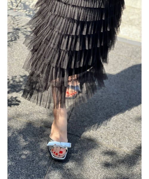 Day and Grade(デイアンドグレイド)の「チュールティアードロングスカート(スカート・レディース・ブラック・FREE)」の19枚目の写真