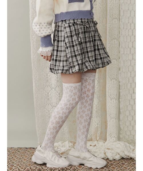 merry jenny(メリージェニー)の「checkバルーンミニスカート(スカート・レディース・ブラウン/ベージュ/グレー・FREE)」の5枚目の写真