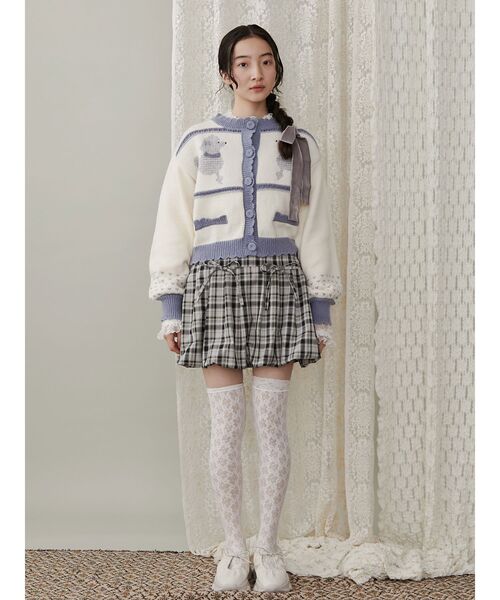 merry jenny(メリージェニー)の「checkバルーンミニスカート(スカート・レディース・ブラウン/ベージュ/グレー・FREE)」の9枚目の写真
