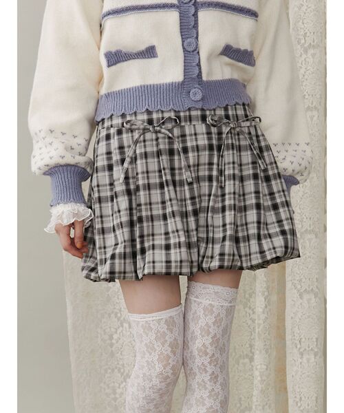 merry jenny(メリージェニー)の「checkバルーンミニスカート(スカート・レディース・ブラウン/ベージュ/グレー・FREE)」の11枚目の写真