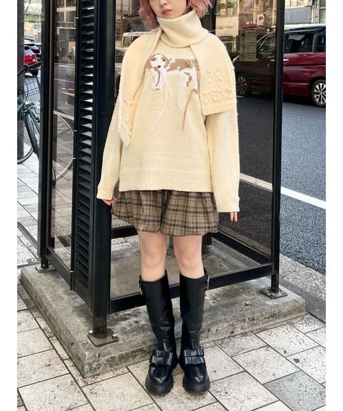 merry jenny(メリージェニー)の「checkバルーンミニスカート(スカート・レディース・ブラウン/ベージュ/グレー・FREE)」の13枚目の写真