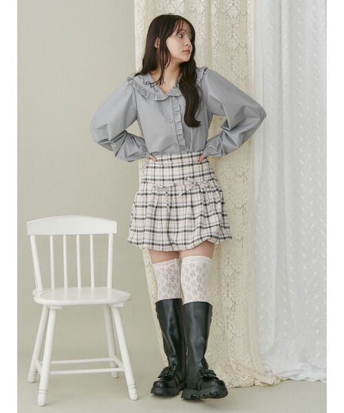 merry jenny(メリージェニー)の「checkバルーンミニスカート(スカート・レディース・ブラウン/ベージュ/グレー・FREE)」の21枚目の写真