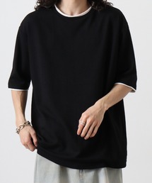 ATU　格子柄フェイクレイヤークルーTee