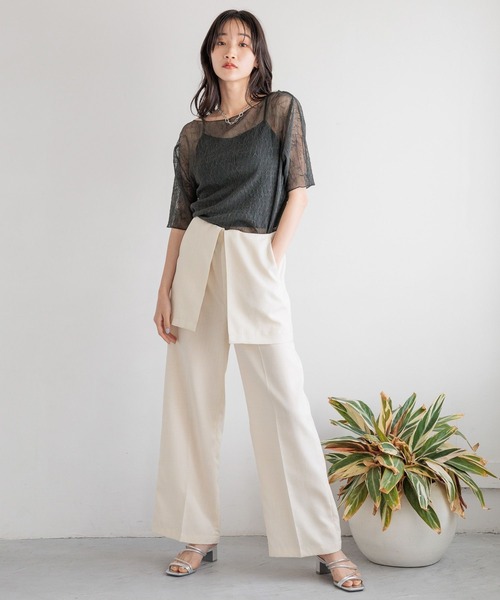 LOWRYS FARM（ローリーズファーム）の「レイヤードフウスカパン  110329（その他パンツ・レディース・チャコールグレー/ベージュ/アイボリー・FREE）」の20枚目の写真