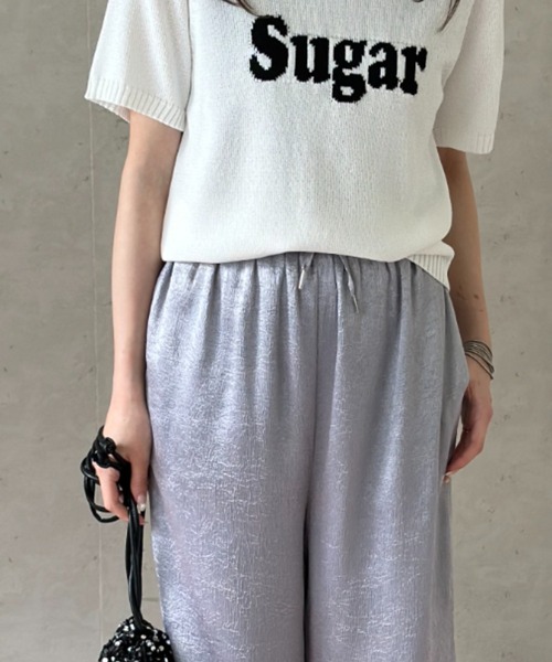 Per sist ence（パーシエンス）の「メタリックサテンストレートパンツ（その他パンツ・レディース・グレイッシュベージュ/ブラック/アイボリー/シルバー・FREE）」の18枚目の写真