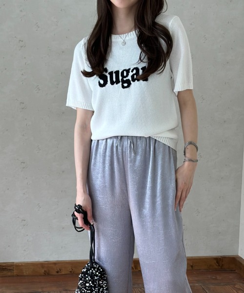 Per sist ence（パーシエンス）の「メタリックサテンストレートパンツ（その他パンツ・レディース・グレイッシュベージュ/ブラック/アイボリー/シルバー・FREE）」の21枚目の写真