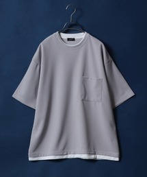 Georgette Fake Layered T-shirt/ジョーゼット オーバーサイズ フェイクレイヤード ビッグシルエット Tシャツ
