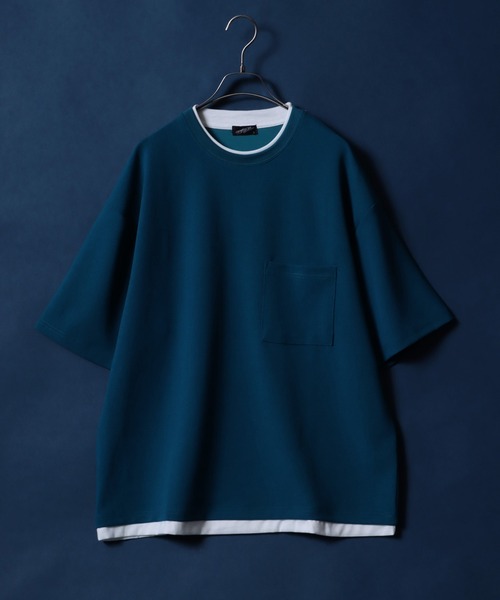 ANPAS(アンパス)の「Georgette Fake Layered T-shirt/ジョーゼット オーバーサイズ フェイクレイヤード ビッグシルエット Tシャツ(Tシャツ/カットソー・メンズ・ホワイト/ターコイズブルー/ワイン/チャコール/ネイビー/ライトグレー/ブラック/ブルー・M/L)」の20枚目の写真