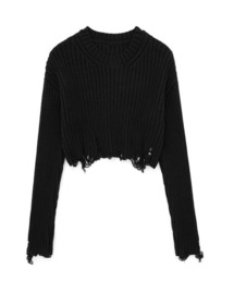 ROOPTOKYO | ▲Damage Short Knit / ダメージショート丈ニットトップス(ニット/セーター)