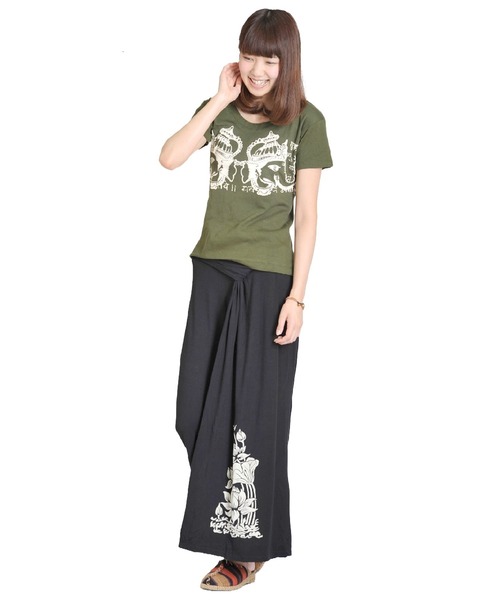 MARAI(マーライ)の「エスニックテイスト ロングワイドパンツ(その他パンツ・レディース・ブラウン/カーキ/ブラック・FREE)」の10枚目の写真