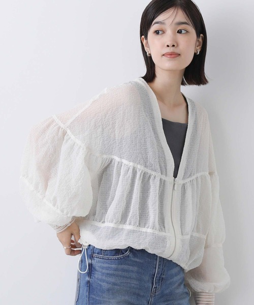 COCO ✨シアーシャーリングブルゾン　IVO ✨グレディブリリアン Gready Brilliant｜シアーシャーリングVネックブルソン