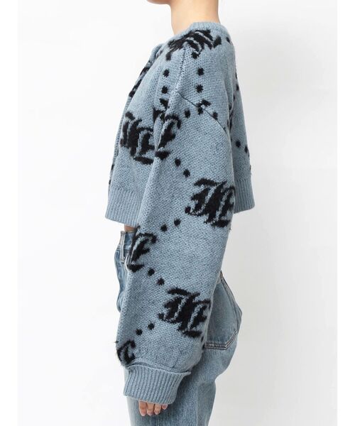 jouetie（ジュエティ）の「パターン2WAYフェザーニットカーディガン 花柄/スター/モノグラム（カーディガン/ボレロ・レディース・ブラック/グレー/ブルー/アイボリー・MEDIUM）」の9枚目の写真