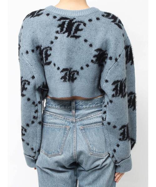 jouetie（ジュエティ）の「パターン2WAYフェザーニットカーディガン 花柄/スター/モノグラム（カーディガン/ボレロ・レディース・ブラック/グレー/ブルー/アイボリー・MEDIUM）」の10枚目の写真