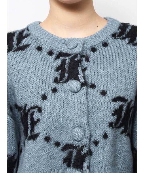 jouetie（ジュエティ）の「パターン2WAYフェザーニットカーディガン 花柄/スター/モノグラム（カーディガン/ボレロ・レディース・ブラック/グレー/ブルー/アイボリー・MEDIUM）」の11枚目の写真