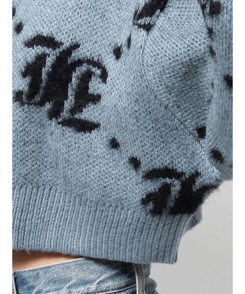 jouetie（ジュエティ）の「パターン2WAYフェザーニットカーディガン 花柄/スター/モノグラム（カーディガン/ボレロ・レディース・ブラック/グレー/ブルー/アイボリー・MEDIUM）」の13枚目の写真