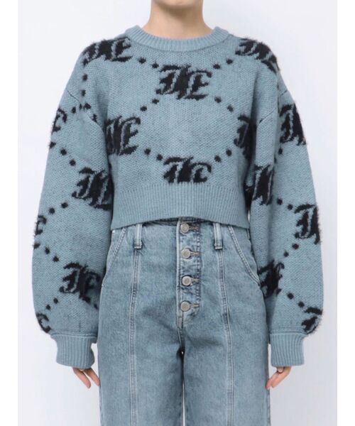 jouetie（ジュエティ）の「パターン2WAYフェザーニットカーディガン 花柄/スター/モノグラム（カーディガン/ボレロ・レディース・ブラック/グレー/ブルー/アイボリー・MEDIUM）」の15枚目の写真