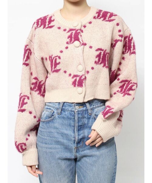 jouetie（ジュエティ）の「パターン2WAYフェザーニットカーディガン 花柄/スター/モノグラム（カーディガン/ボレロ・レディース・ブラック/グレー/ブルー/アイボリー・MEDIUM）」の21枚目の写真