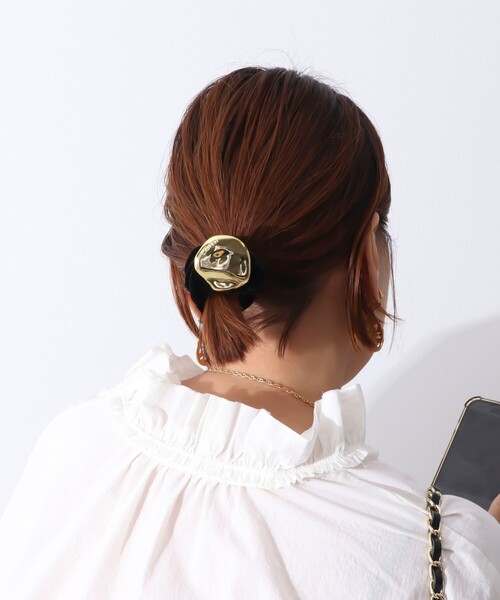 NOLLEY’S（ノーリーズ）の「メタルプレートベロアシュシュ（シュシュ・レディース・ブラック・FREE）」の8枚目の写真