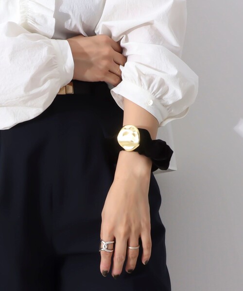 NOLLEY’S（ノーリーズ）の「メタルプレートベロアシュシュ（シュシュ・レディース・ブラック・FREE）」の10枚目の写真