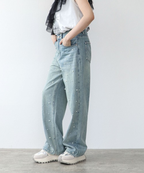 Cepica（セピカ）の「パール付デニムパンツ（デニムパンツ・レディース・ブルー・FREE）」の4枚目の写真