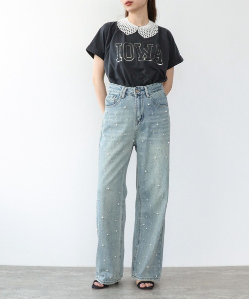 Cepica（セピカ）の「パール付デニムパンツ（デニムパンツ・レディース・ブルー・FREE）」の8枚目の写真