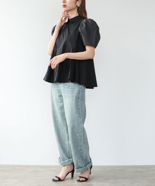 Cepica（セピカ）の「パール付デニムパンツ（デニムパンツ・レディース・ブルー・FREE）」の7枚目の写真