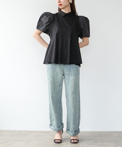 Cepica（セピカ）の「パール付デニムパンツ（デニムパンツ・レディース・ブルー・FREE）」の6枚目の写真