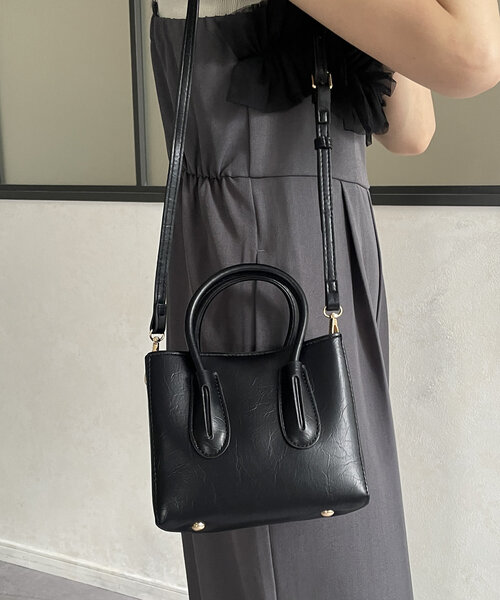 Thevon（ゼボン）の「合皮ミニトート（トートバッグ・レディース・ブラック/グレイッシュベージュ・FREE）」の3枚目の写真