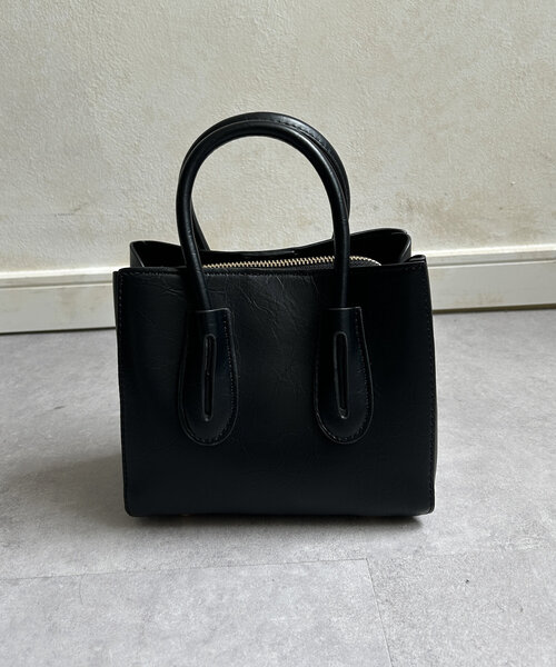 Thevon（ゼボン）の「合皮ミニトート（トートバッグ・レディース・ブラック/グレイッシュベージュ・FREE）」の6枚目の写真