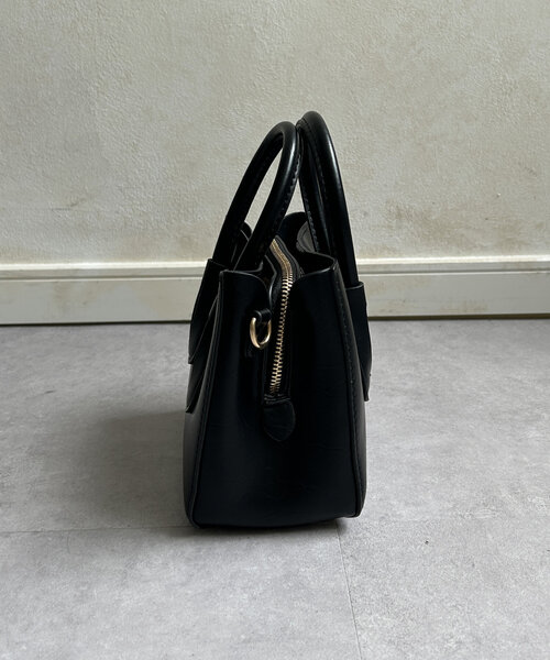 Thevon（ゼボン）の「合皮ミニトート（トートバッグ・レディース・ブラック/グレイッシュベージュ・FREE）」の7枚目の写真