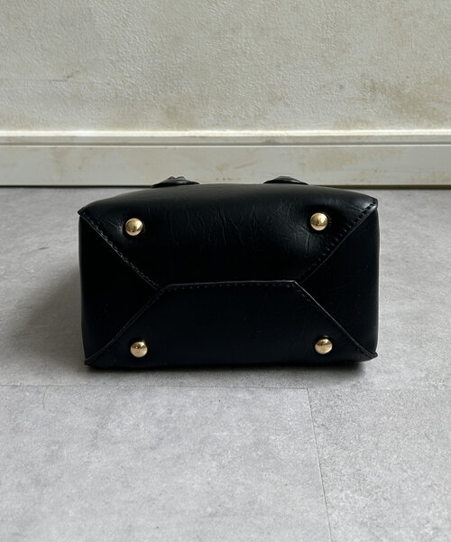 Thevon（ゼボン）の「合皮ミニトート（トートバッグ・レディース・ブラック/グレイッシュベージュ・FREE）」の8枚目の写真