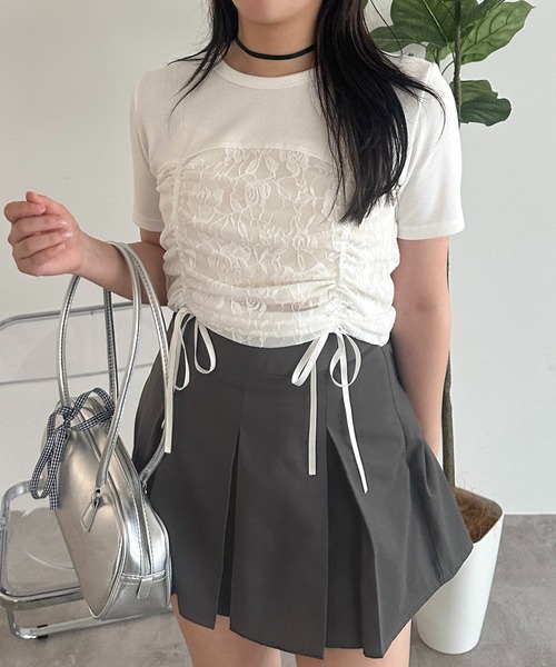 apres jour mignon(アプレジュールミニョン)の「【apres jour mignon】シアーレースドロスト切り替えリブTシャツ【ZOZOTOWN限定アイテム】(Tシャツ/カットソー・レディース・ブラック/オフホワイト/チャコールグレー/ナチュラル/ブラック系その他・フリー/X-LARGE)」の9枚目の写真
