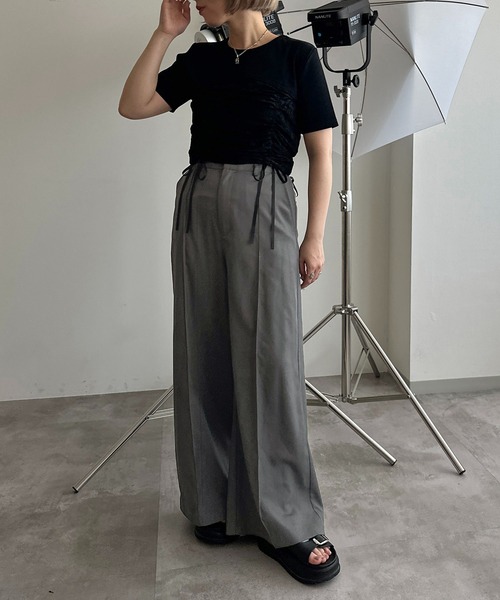 apres jour mignon(アプレジュールミニョン)の「【apres jour mignon】シアーレースドロスト切り替えリブTシャツ【ZOZOTOWN限定アイテム】(Tシャツ/カットソー・レディース・ブラック/オフホワイト/チャコールグレー/ナチュラル/ブラック系その他・フリー/X-LARGE)」の19枚目の写真