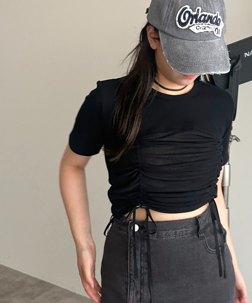 apres jour mignon(アプレジュールミニョン)の「【apres jour mignon】シアーレースドロスト切り替えリブTシャツ【ZOZOTOWN限定アイテム】(Tシャツ/カットソー・レディース・ブラック/オフホワイト/チャコールグレー/ナチュラル/ブラック系その他・フリー/X-LARGE)」の20枚目の写真