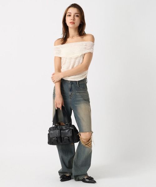 FOREVER 21（フォーエバー トゥエンティーワン）の「【2024SS】レースオフショル（その他トップス・レディース・ブラック/オフホワイト・FREE）」の20枚目の写真