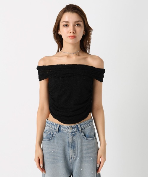 FOREVER 21（フォーエバー トゥエンティーワン）の「【2024SS】レースオフショル（その他トップス・レディース・ブラック/オフホワイト・FREE）」の14枚目の写真