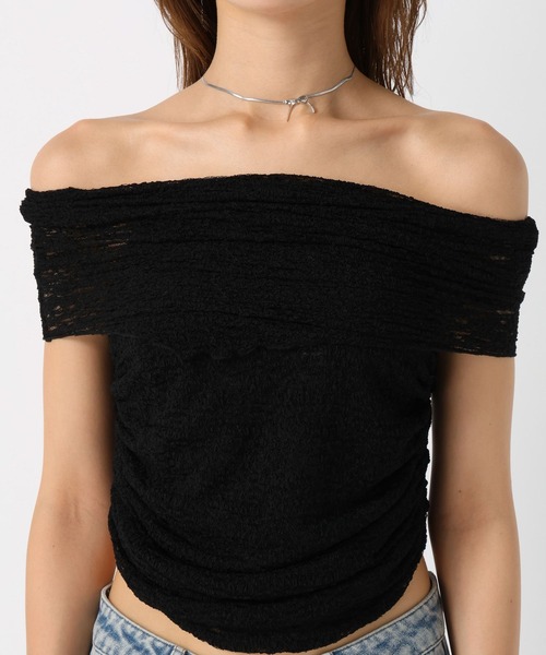 FOREVER 21（フォーエバー トゥエンティーワン）の「【2024SS】レースオフショル（その他トップス・レディース・ブラック/オフホワイト・FREE）」の8枚目の写真