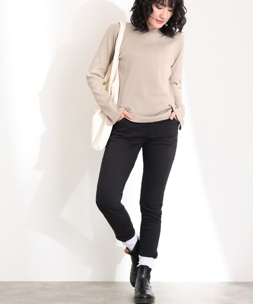ElegChic(エレグシック)の「紐付き ウエストゴム ツイルパンツ(その他パンツ・レディース・ブラック/カーキ/ベージュ・M/L/XL/3L/4L)」の5枚目の写真