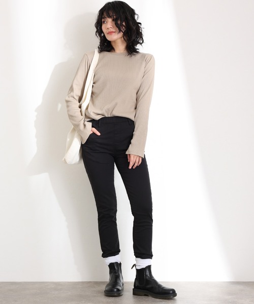 ElegChic(エレグシック)の「紐付き ウエストゴム ツイルパンツ(その他パンツ・レディース・ブラック/カーキ/ベージュ・M/L/XL/3L/4L)」の7枚目の写真